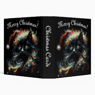 Classeur Whimsical Black Cat Père Noël Casquette de Noël sa