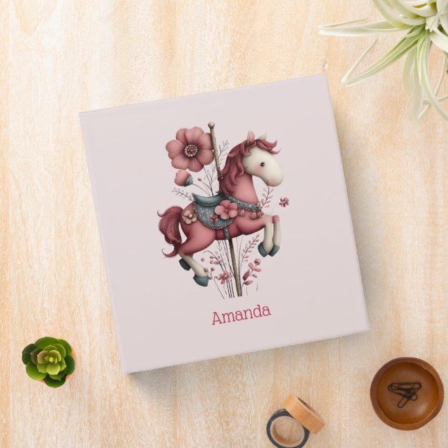 Classeur Whimsical Carousel Horse Image (In Situ)