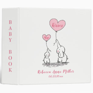 Classeur Whimsical Hugs And Kisses Elephants Baby Book