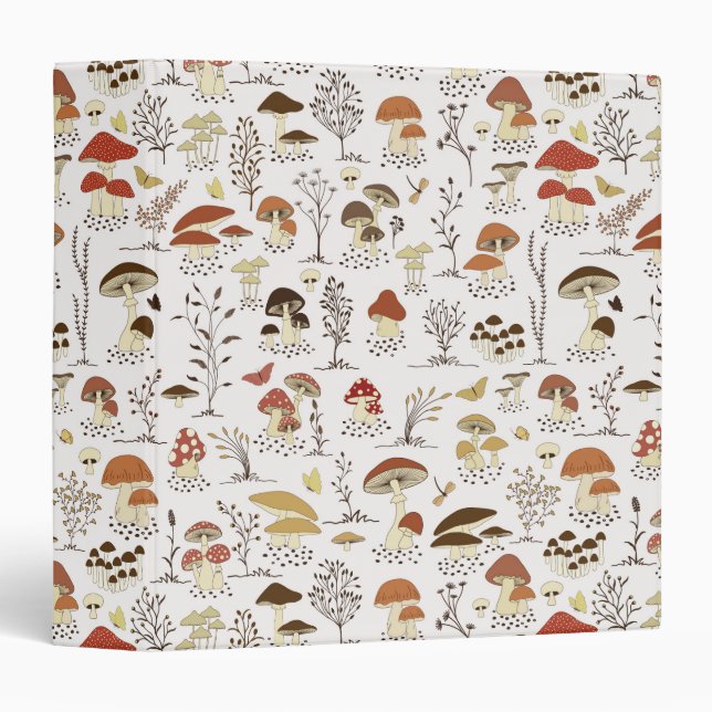 Classeur Whimsical Woodland Champhrooms Motif (Devant/Côté)