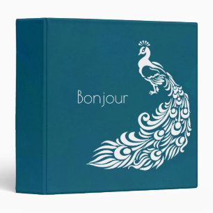 Classeur White Peacock sur Turquoise Bonjour Chic et élég