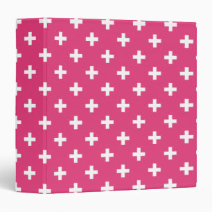 Classeur White polka crosses on fuchsia