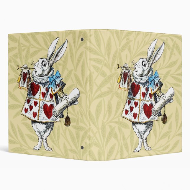 Classeur White Rabbit Alice Wonderland Hearts (Arrière-plan)