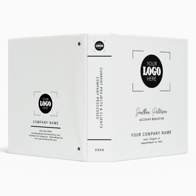 Classeur White simple minimalist custom company logo (Arrière-plan)