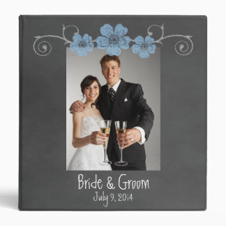 Classeur Wild Blue Roses Chalkboard Mariage Album photo