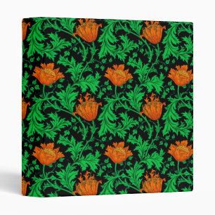 Classeur William Morris Anemone, orange, vert et noir
