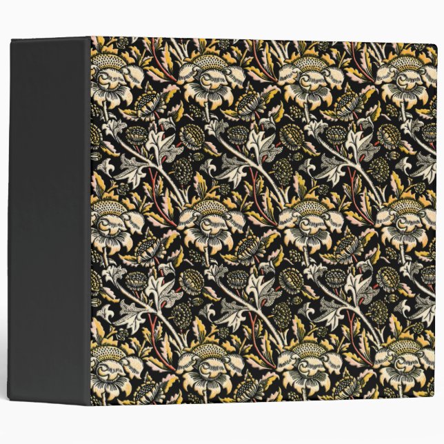 Classeur William Morris arabesque floral foncé (Devant/Côté)