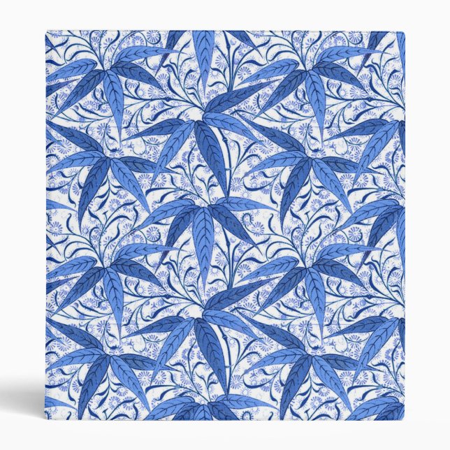 Classeur William Morris Bamboo Imprimer, Cobalt Bleu & Blan (Devant)