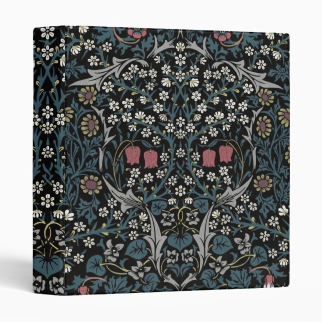 Classeur William Morris Blackthorn Floral Art Nouveau (Devant/Côté)