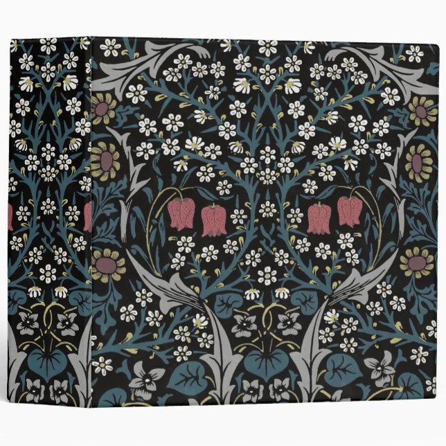 Classeur William Morris Blackthorn Floral Art Nouveau (Devant/Côté)
