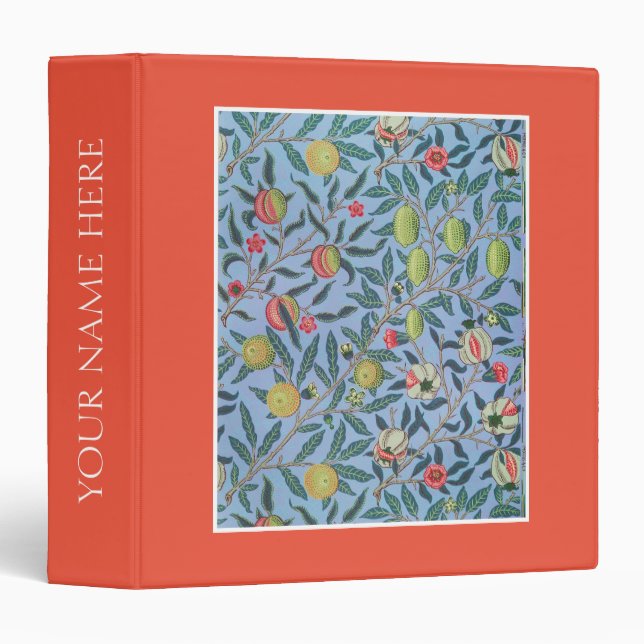 CLASSEUR : WILLIAM MORRIS : BLUE POMEGRANATE (Devant/Côté)