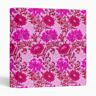 Classeur William Morris Chrysanthemums, Bourgogne et rose