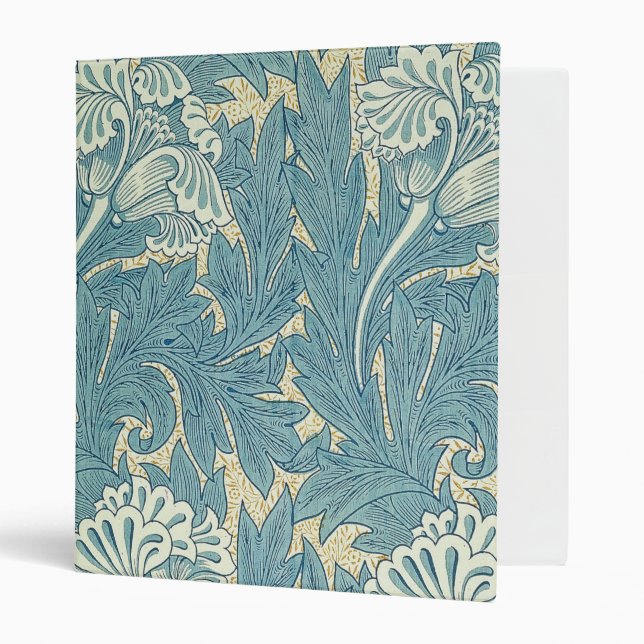 Classeur William Morris Classique Tulipe Bleu Floral (Devant/intérieur)