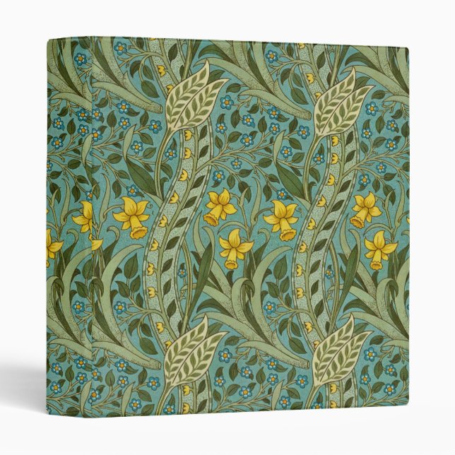 Classeur William Morris Daffodil Motif Floral Classique (Devant/Côté)