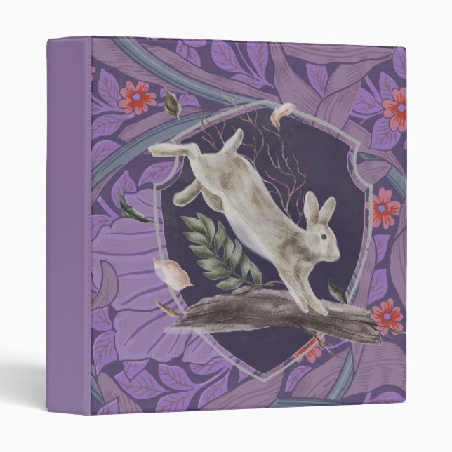 Classeur William Morris Forest Rabbit Floral Art (Devant/Côté)