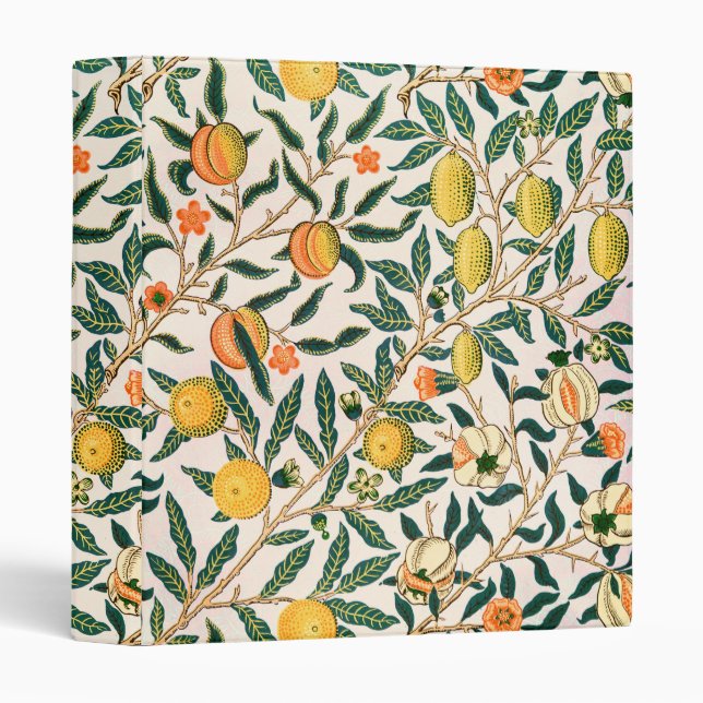 Classeur William Morris Fruit grenade Ornement blanc (Devant/Côté)