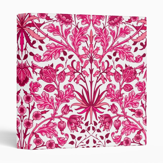 Classeur William Morris Hyacinth Imprimer, Bourgogne et ros (Devant/Côté)