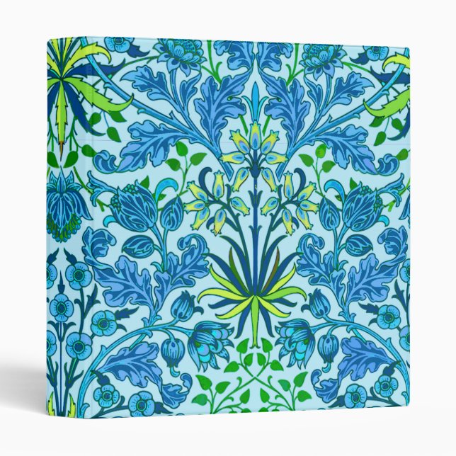 Classeur William Morris Hyacinth Print, Cerulean Blue (Devant/Côté)