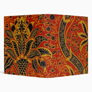 Classeur William Morris India Rouge Floral Vintage Classiqu