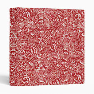 Classeur William Morris Indien, rouge foncé et blanc