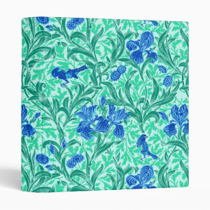 Classeur William Morris Irises, Bleu de Cobalt, Aqua et Tur