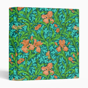 Classeur William Morris Irises, orange et turquoise