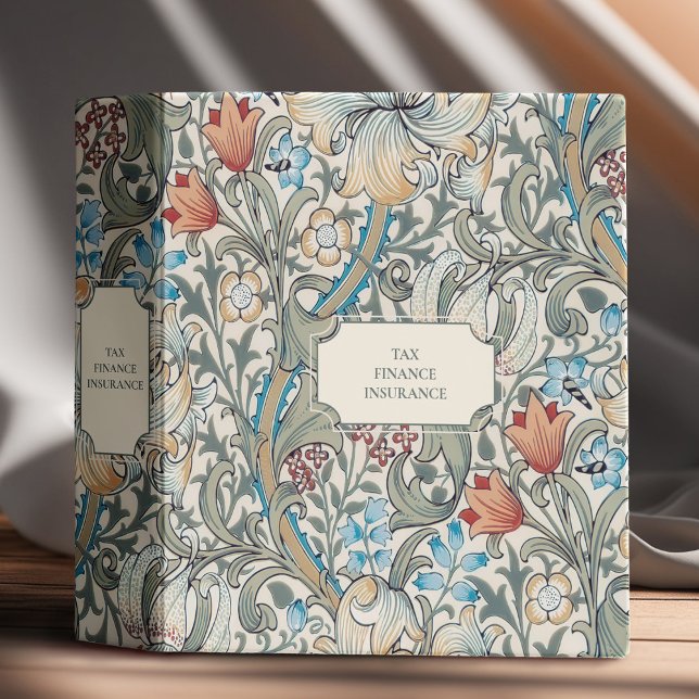 Classeur William Morris Lily Art Nouveau Bleu Lumière Flora (Créateur téléchargé)