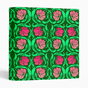 Classeur William Morris Pimpernel, Coral Pink et Green