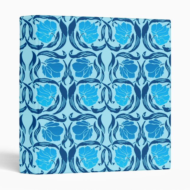 Classeur William Morris Pimpernel, Denim & Bleu clair (Devant/Côté)