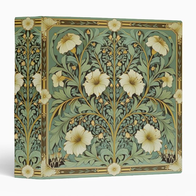 Classeur William Morris Pimpernel Vintage Préraphaélite (Devant/Côté)