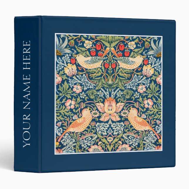 CLASSEUR : WILLIAM MORRIS : STRAWBERRY THEVES (Devant/Côté)