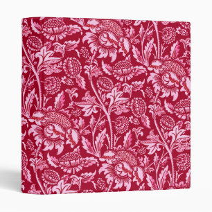 Classeur William Morris Sunflowers, Bourgogne et rose