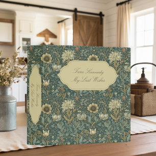 Classeur William Morris Vintage Floral Plan de fin de vie