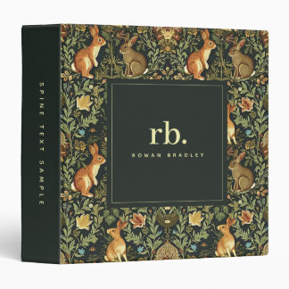 Classeur William Morris Woodland Floral Rabbits Christmas