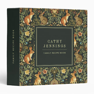 Classeur William Morris Woodland Floral Rabbits Christmas