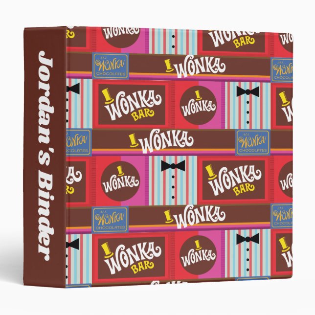 Classeur Willy Wonka Motif (Devant/Côté)