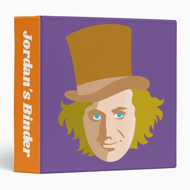 Classeur Willy Wonka Stenciled Face Graphic (Devant/Côté)