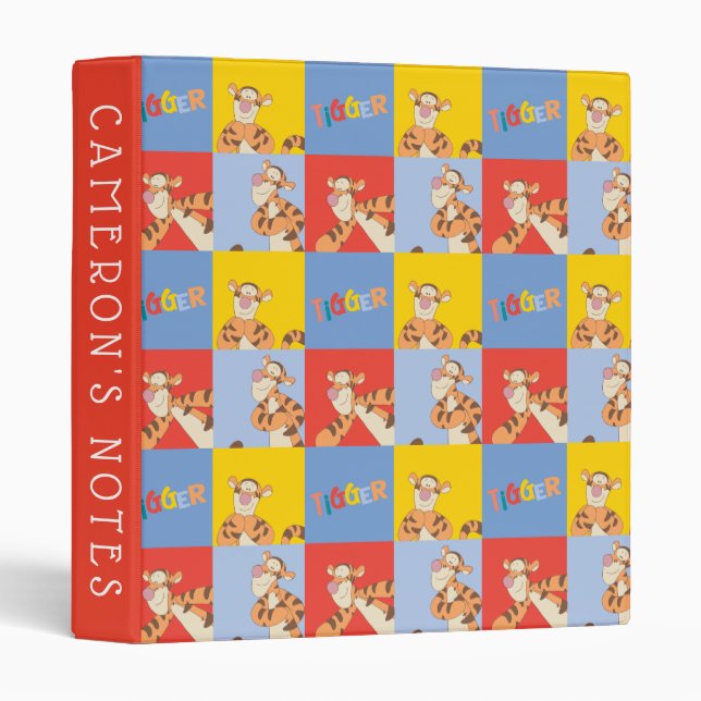 Classeur Winnie l'Ooh | Tigger Bright Mosaic Motif (Devant/Côté)