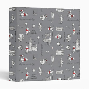 Classeur Winnie l'Ourson Hello Friends Grey Motif