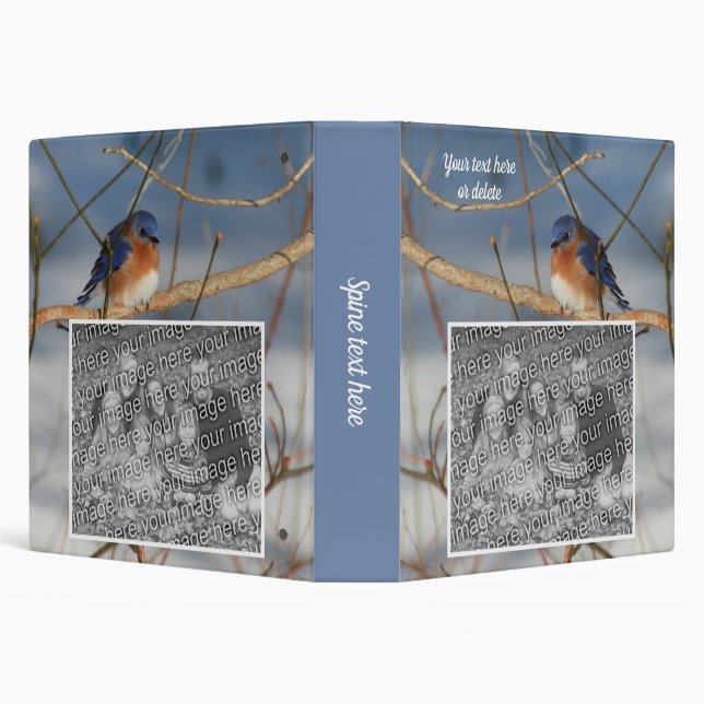Classeur Winter Bluebird Personnalisé Créer Votre Propre Ph (Arrière-plan)