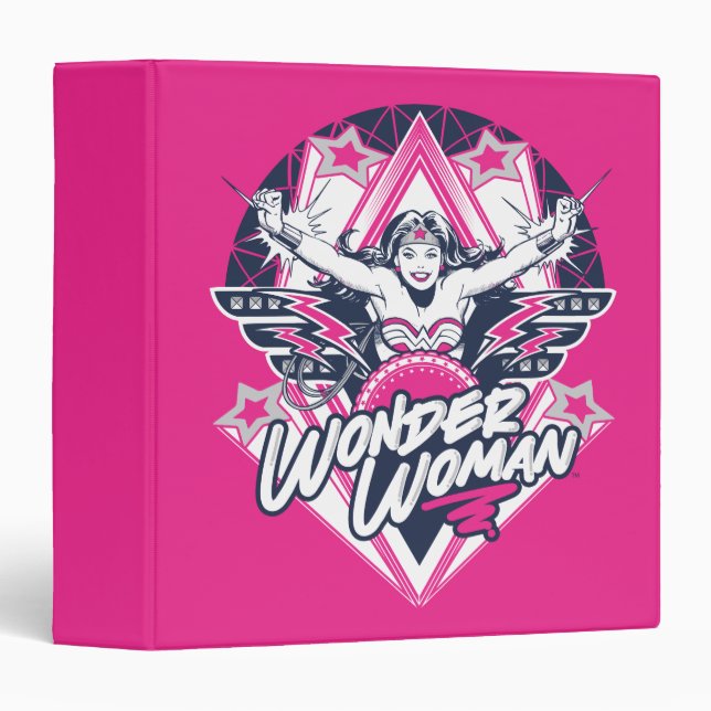 Classeur Wonder Woman Retro Glam Rock Graphic (Devant/Côté)