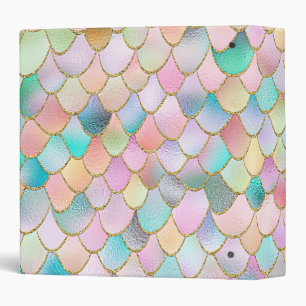 Classeur Wonky Trendy Rainbow Girl Metal Mermaid Scales