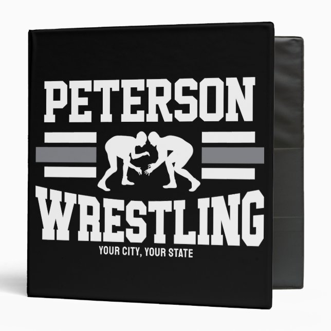 Classeur Wrestler AJOUTER LE NOM École Athlète Équipe de lu (Devant/Intérieur)