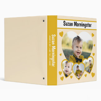 Classeur Yellow hearts baby photo album 3 ring binder