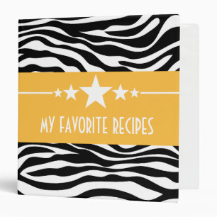 Classeur Yellow Sassy Star Zebra (1,5 pouce) Recette Classe