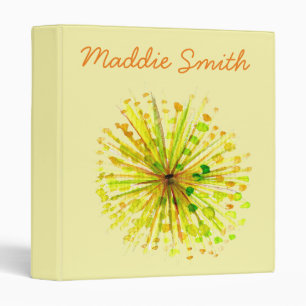 Classeur Yellow wildflower dandelion watercolor flower
