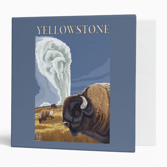 Classeur YellowstoneBison avec la vieille foi (Devant/intérieur)