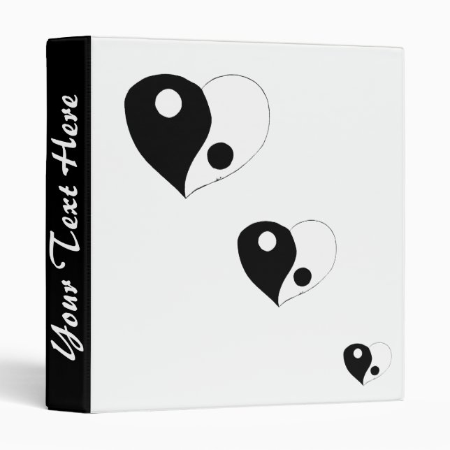 Classeur Yin Yang Heart (B/W) (Devant/Côté)