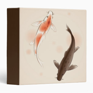 Classeur Yin Yang Koi pêche dans la peinture orientale de
