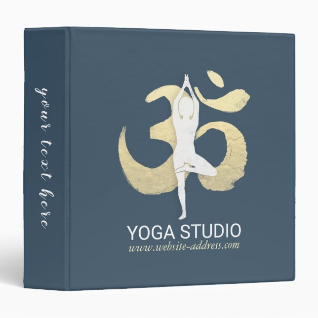 Classeur Yoga Studio Instructor Méditation Pose OM Symbole (Devant/Côté)